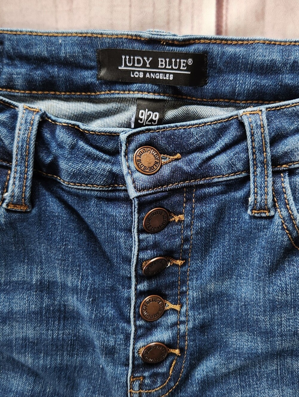 Judy Blue "Mid Rise Skinny Fit" Blue Jean Distressed, Women's Size 8/29 - Picture 5 of 10